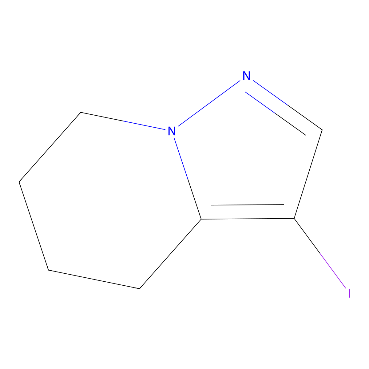 3-Iodo-4,5,6,7-tetrahydropyrazolo[1,5-a]pyridine molecular structure, CAS 2089334-09-6