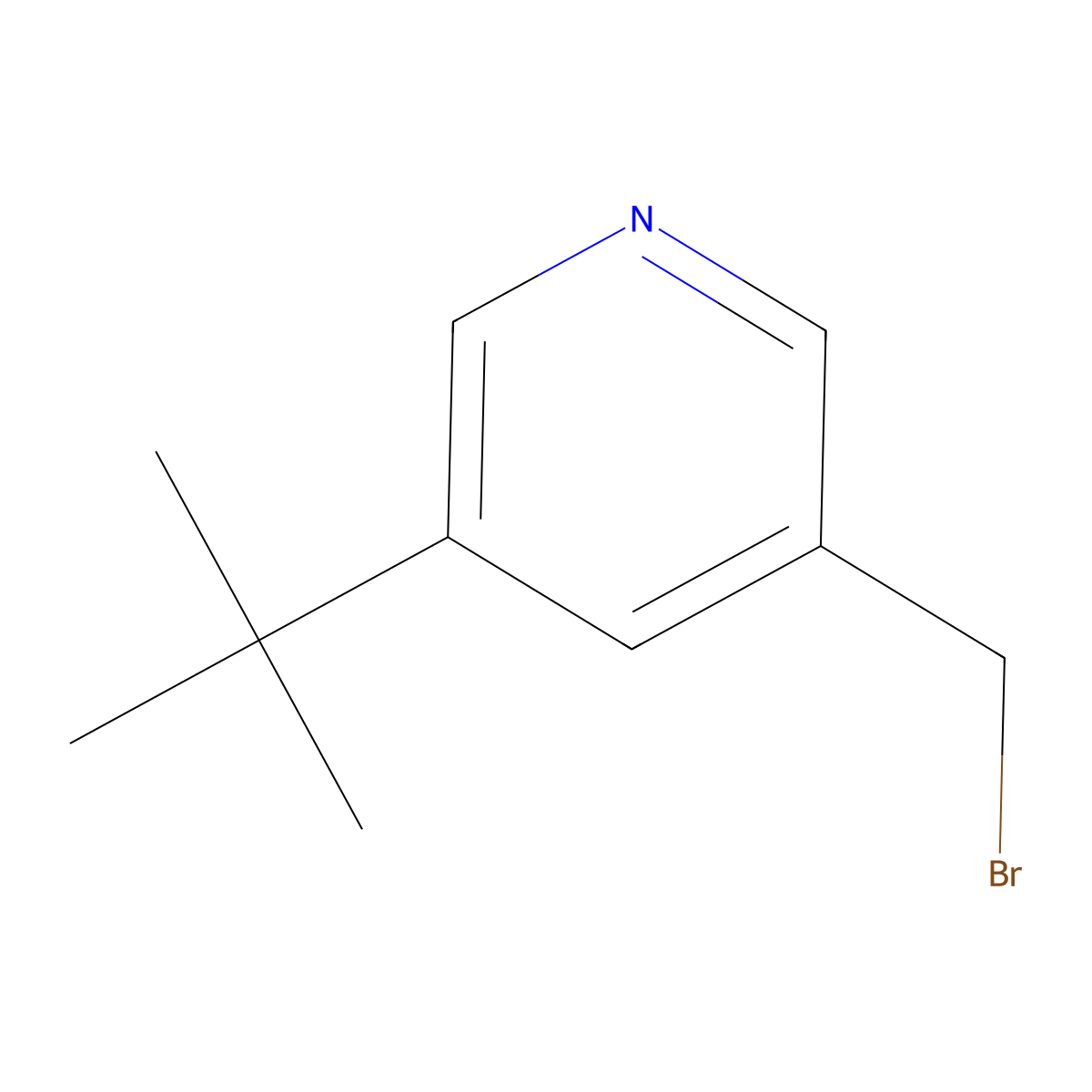 3-(Bromomethyl)-5-(tert-butyl)pyridine molecular structure, CAS 2089334-13-2