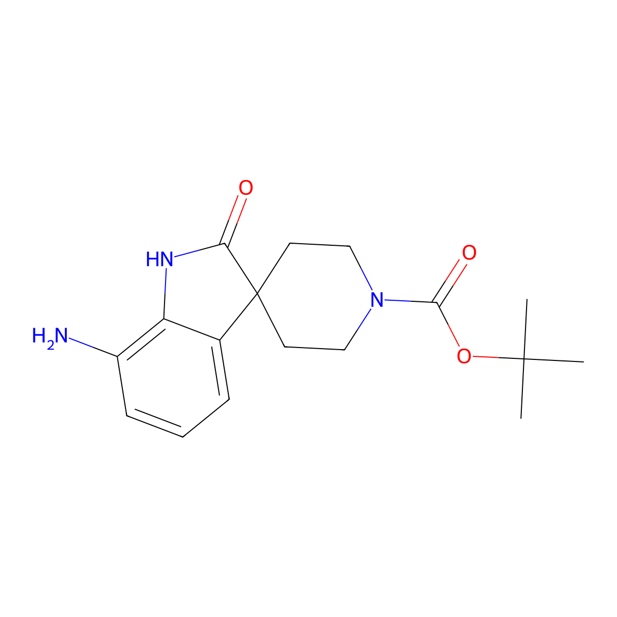 tert-Butyl 7-amino-2-oxospiro[indoline-3,4'-piperidine]-1'-carboxylate molecular structure, CAS 2089334-28-9