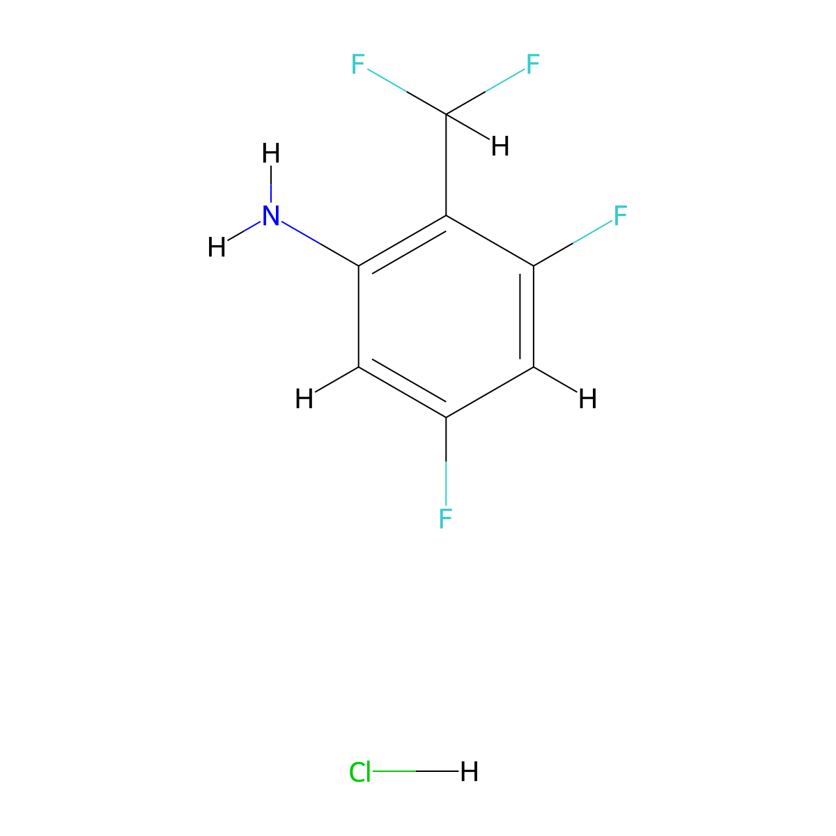 2-(Difluoromethyl)-3,5-difluoroaniline hydrochloride molecular structure, CAS 2089334-32-5