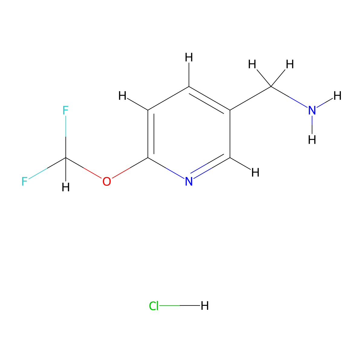 (6-(Difluoromethoxy)pyridin-3-yl)methanamine hydrochloride molecular structure, CAS 2089334-37-0