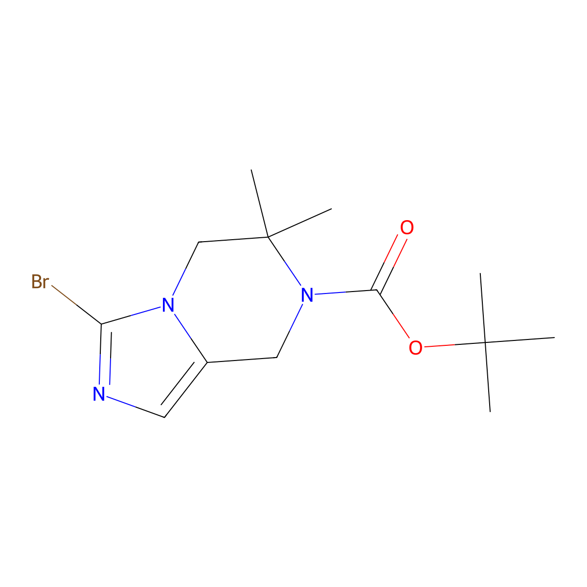 tert-Butyl 3-bromo-6,6-dimethyl-5,6-dihydroimidazo[1,5-a]pyrazine-7(8H)-carboxylate molecular structure, CAS 2089334-44-9