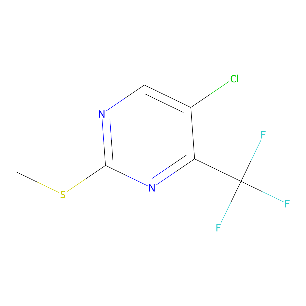 5-Chloro-2-(methylthio)-4-(trifluoromethyl)pyrimidine molecular structure, CAS 2089334-51-8