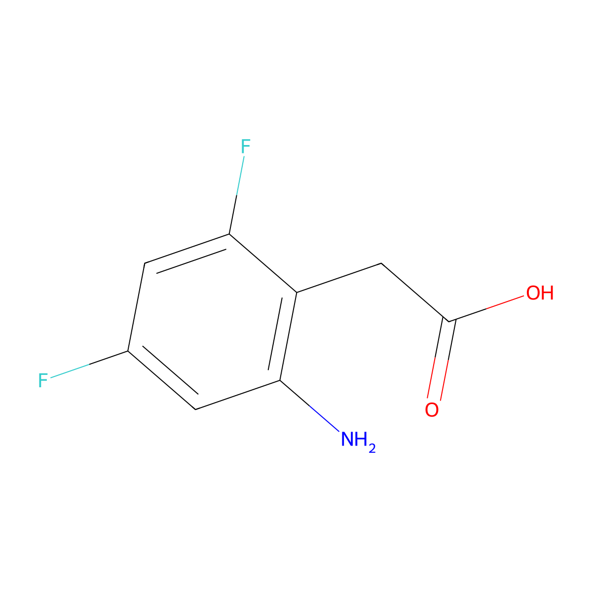 2-(2-Amino-4,6-difluorophenyl)acetic acid molecular structure, CAS 2089334-66-5