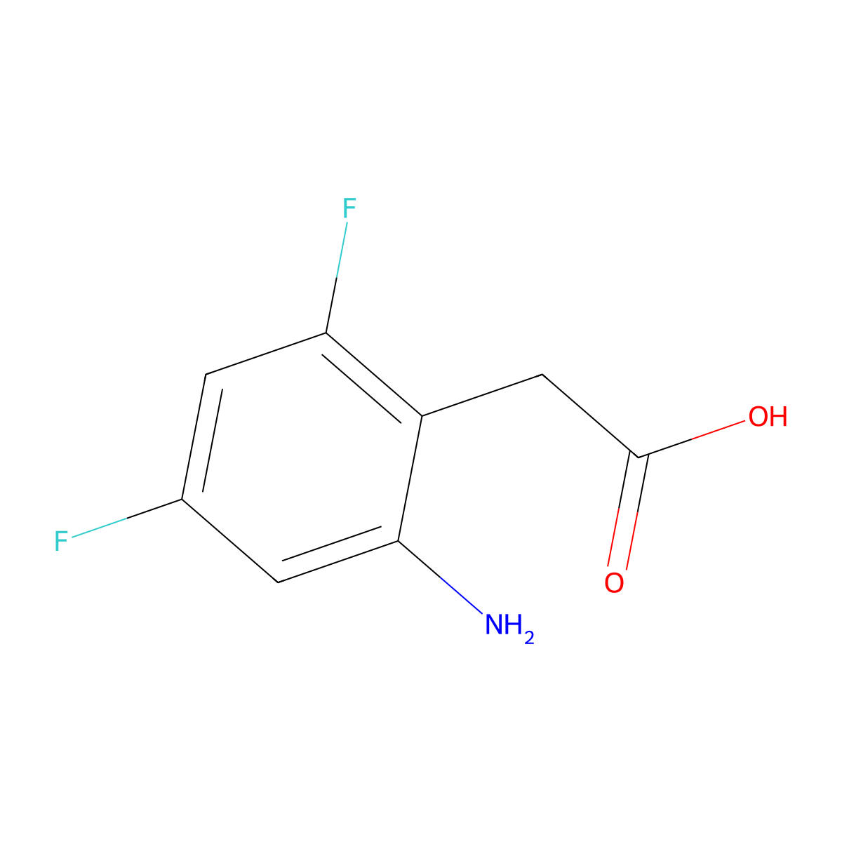 2-(2-Amino-4,6-difluorophenyl)acetic acid molecular structure, CAS 2089334-66-5