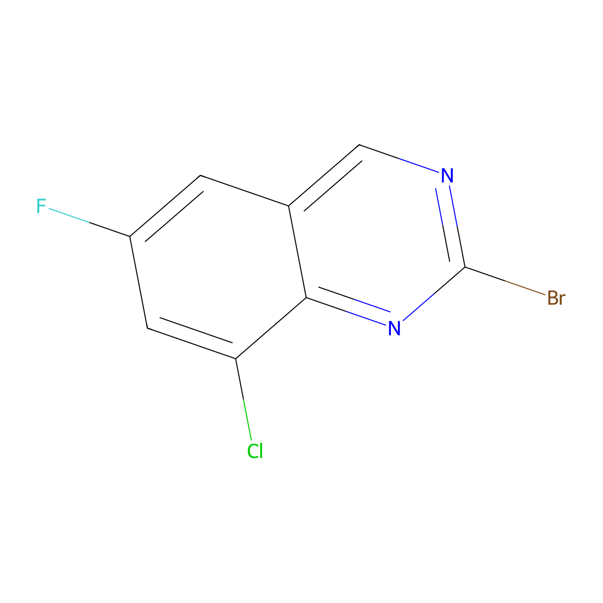 2-Bromo-8-chloro-6-fluoroquinazoline molecular structure, CAS 2089334-70-1