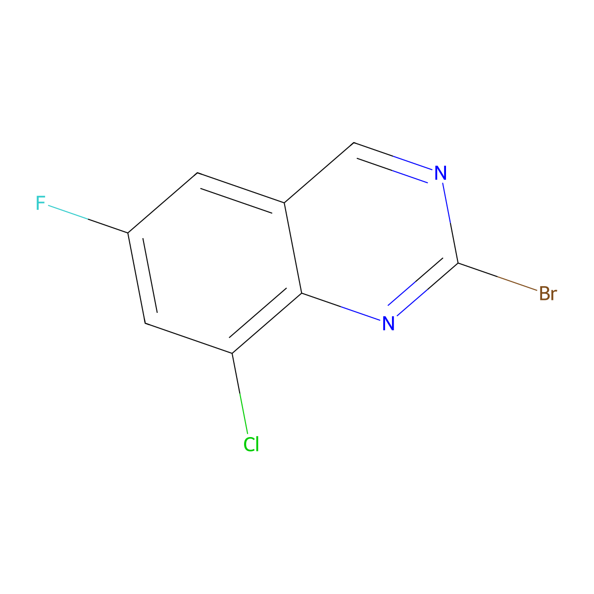 2-Bromo-8-chloro-6-fluoroquinazoline molecular structure, CAS 2089334-70-1