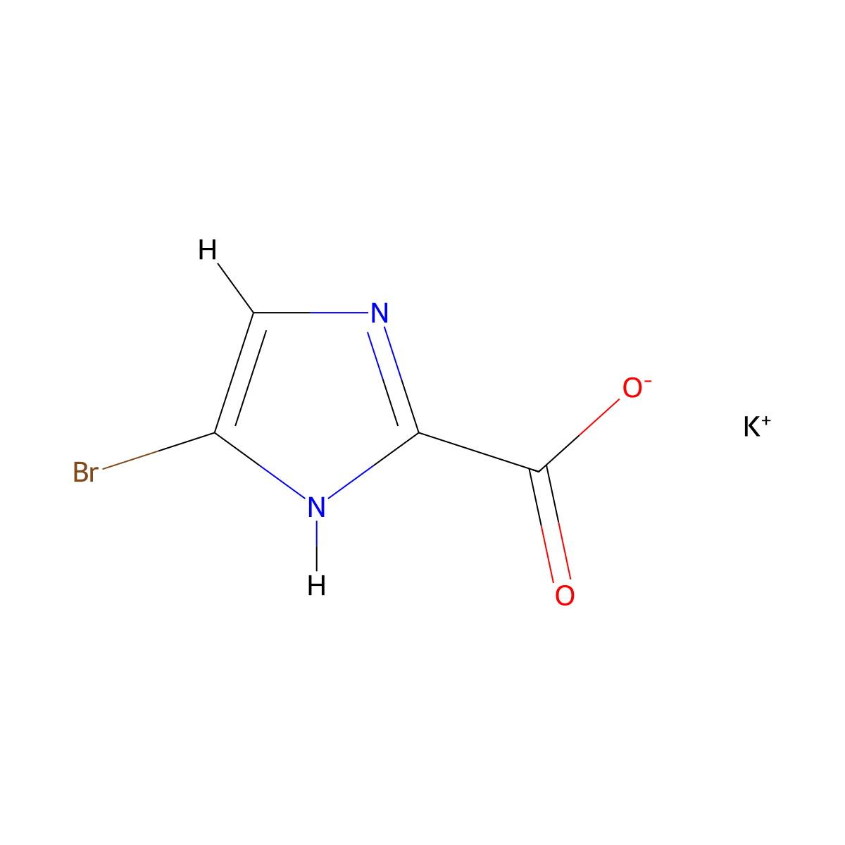 Potassium 4-bromo-1H-imidazole-2-carboxylate molecular structure, CAS 2089335-03-3