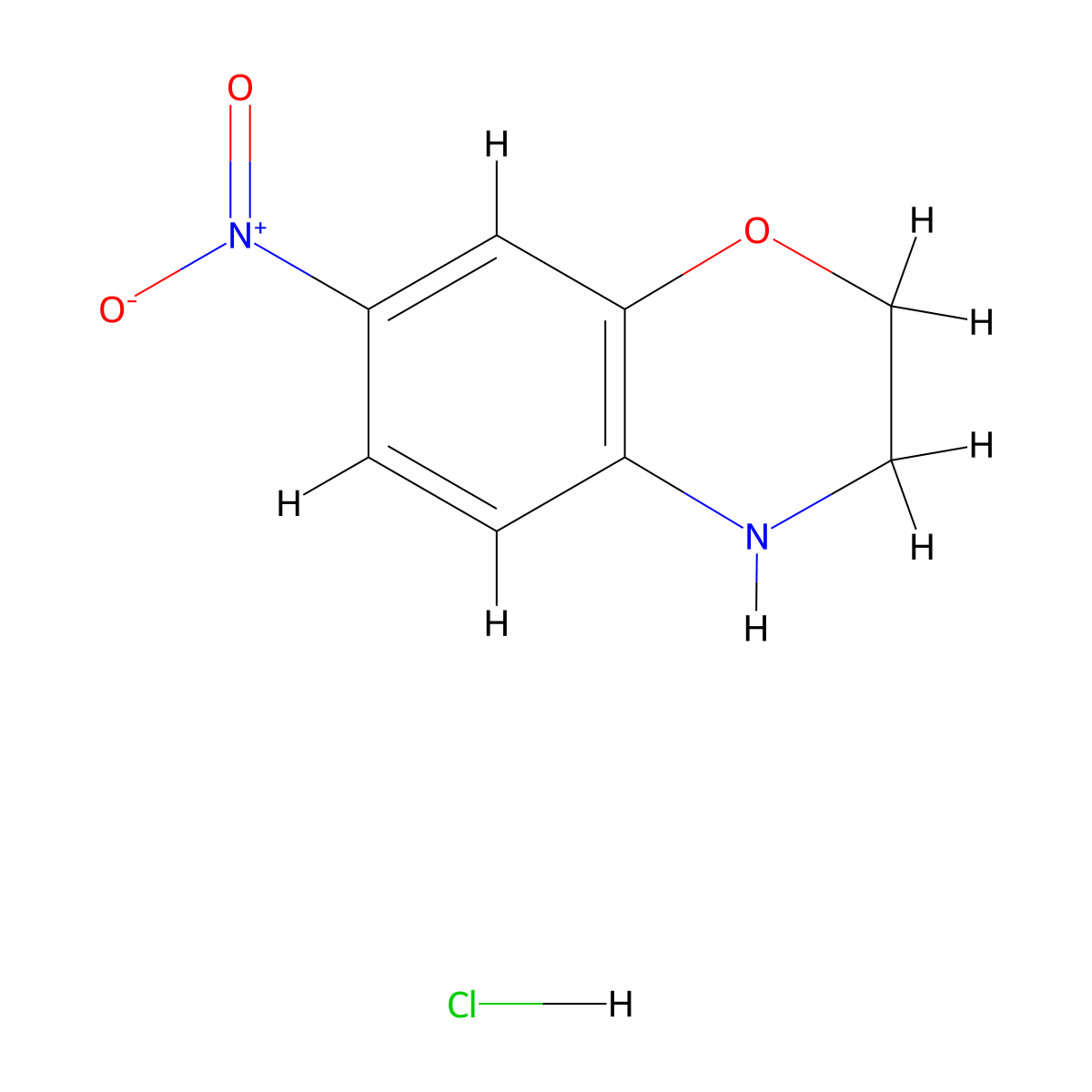7-Nitro-3,4-dihydro-2H-benzo[b][1,4]oxazine hydrochloride molecular structure, CAS 2089335-11-3