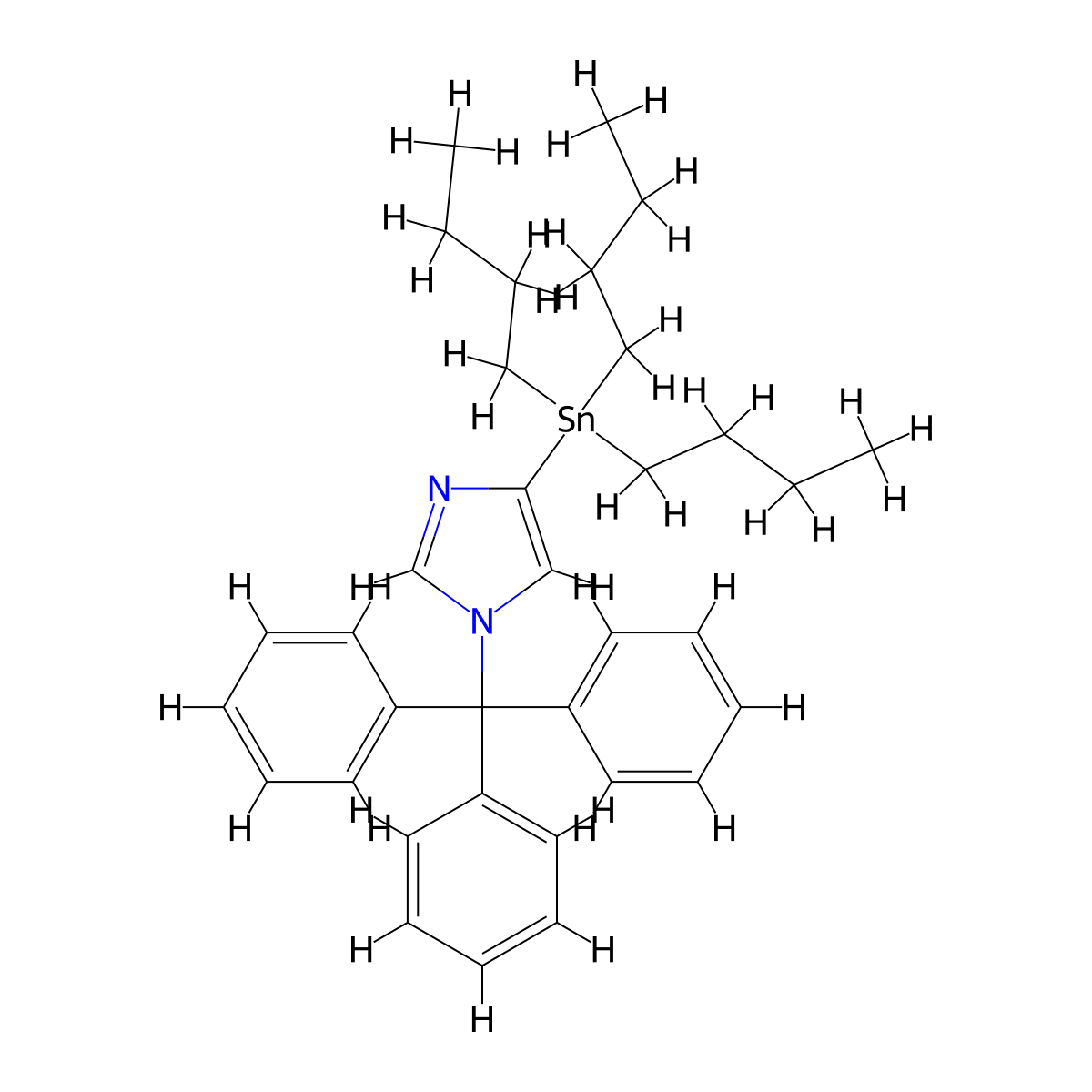 4-(Tributylstannyl)-1-tritylimidazole molecular structure, CAS 208934-35-4