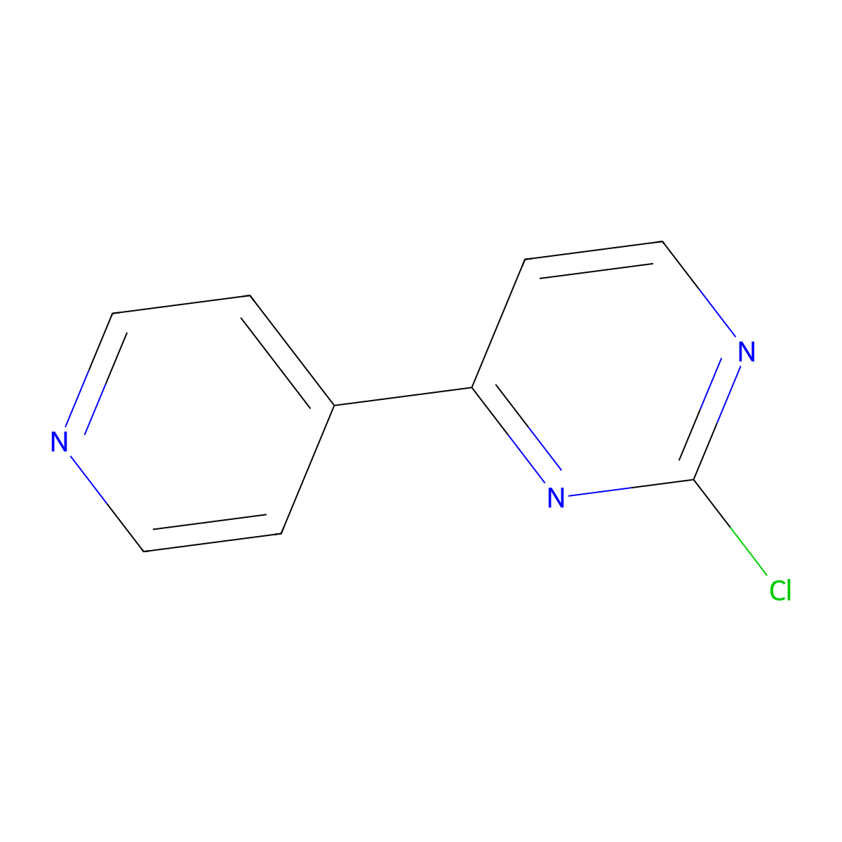 2-Chloro-4-(pyridin-4-yl)pyrimidine molecular structure, CAS 208936-45-2