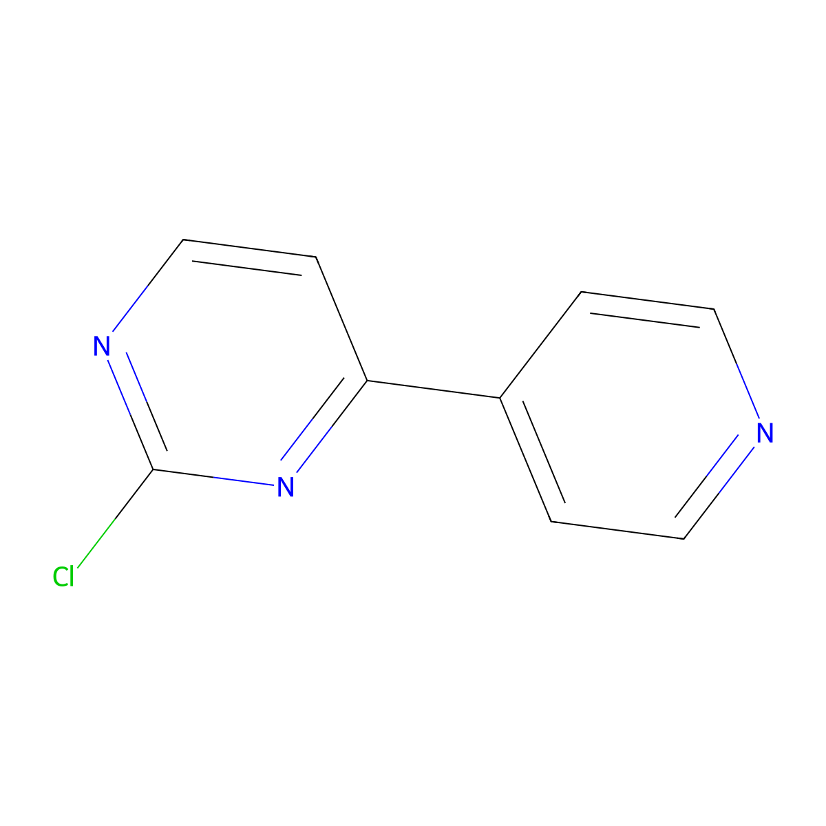 2-Chloro-4-(pyridin-4-yl)pyrimidine molecular structure, CAS 208936-45-2