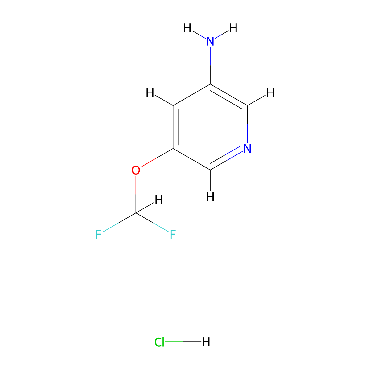 5-(Difluoromethoxy)pyridin-3-amine hydrochloride molecular structure, CAS 2089376-95-2