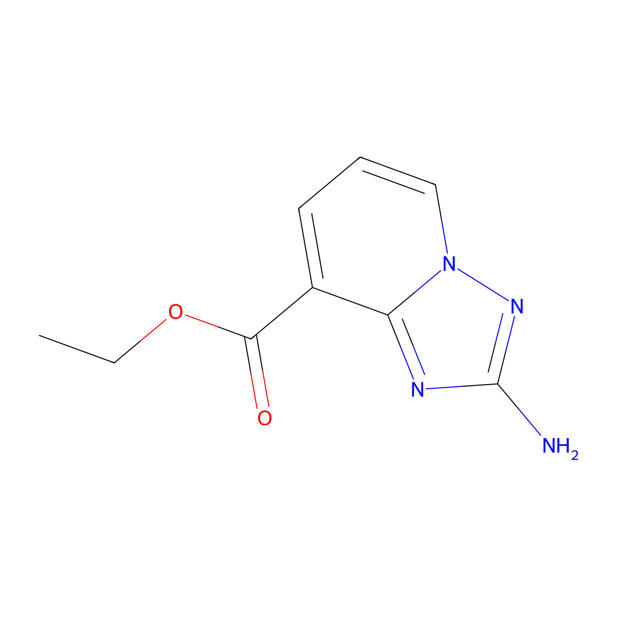 Ethyl 2-amino-[1,2,4]triazolo[1,5-a]pyridine-8-carboxylate molecular structure, CAS 2089377-00-2