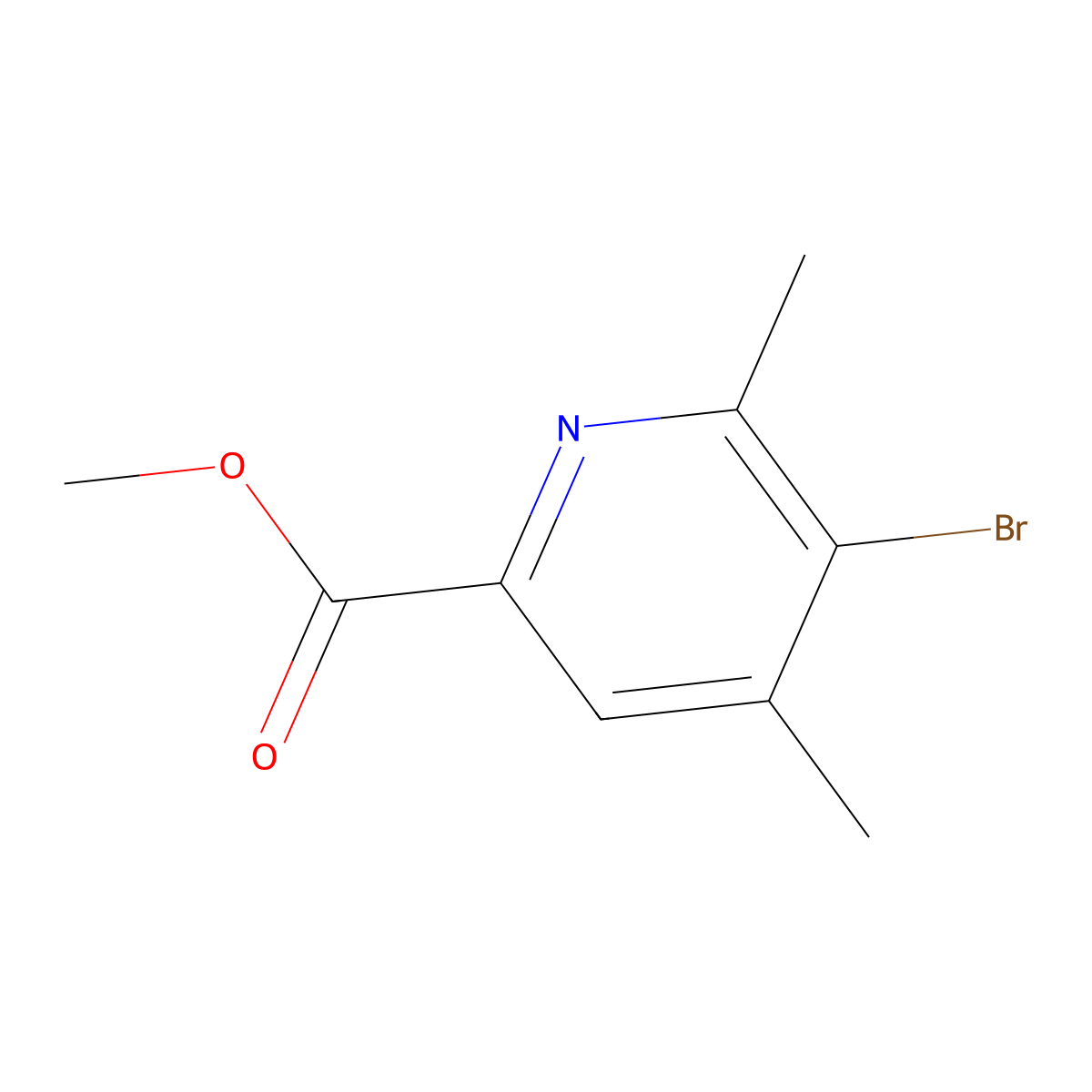 Methyl 5-bromo-4,6-dimethylpicolinate molecular structure, CAS 2089377-02-4