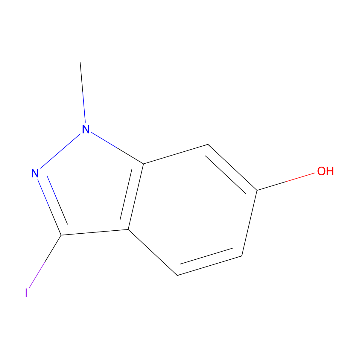 3-Iodo-1-methyl-1H-indazol-6-ol molecular structure, CAS 2089377-03-5