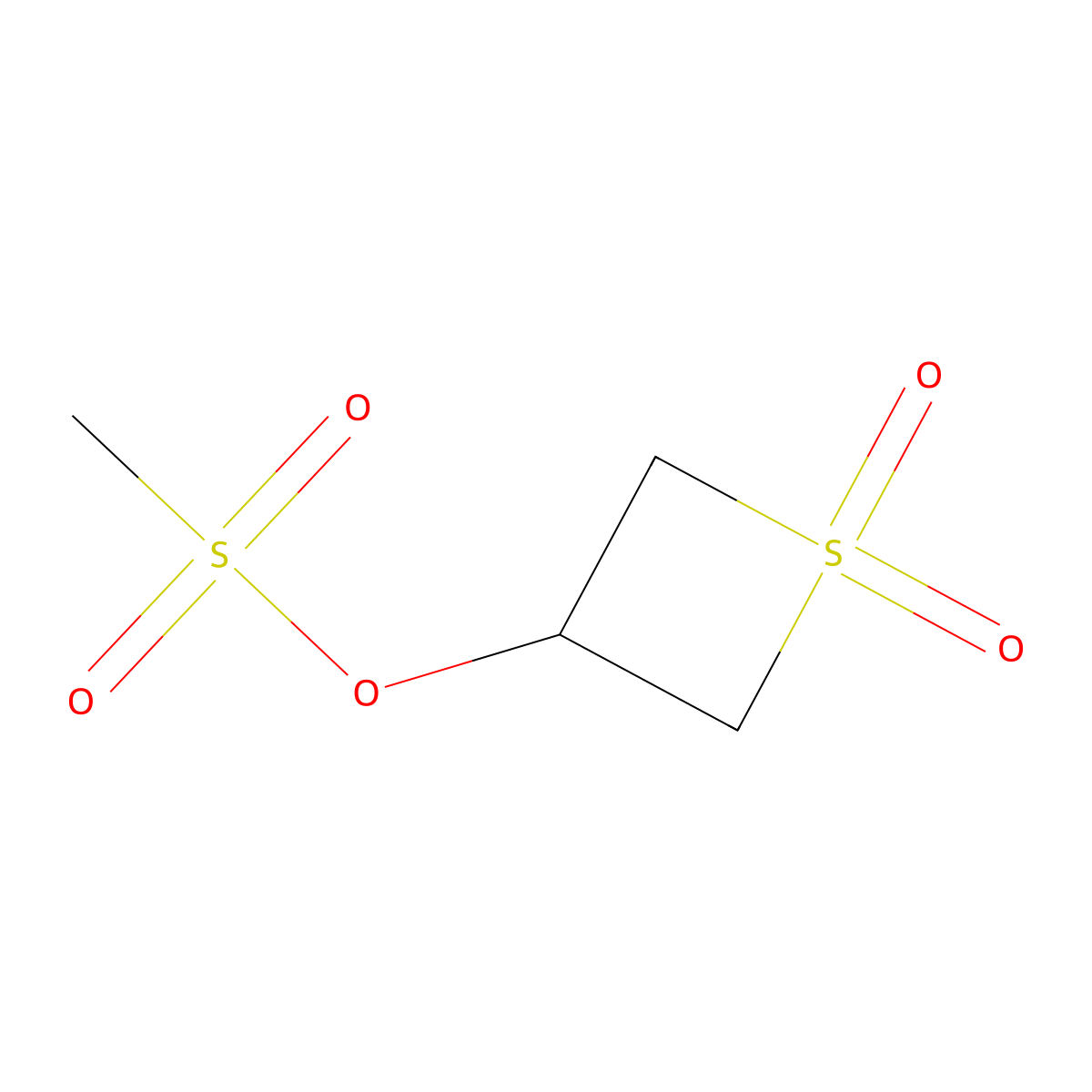 1,1-Dioxo-1lambda6-thietan-3-yl methanesulfonate molecular structure, CAS 2089377-05-7