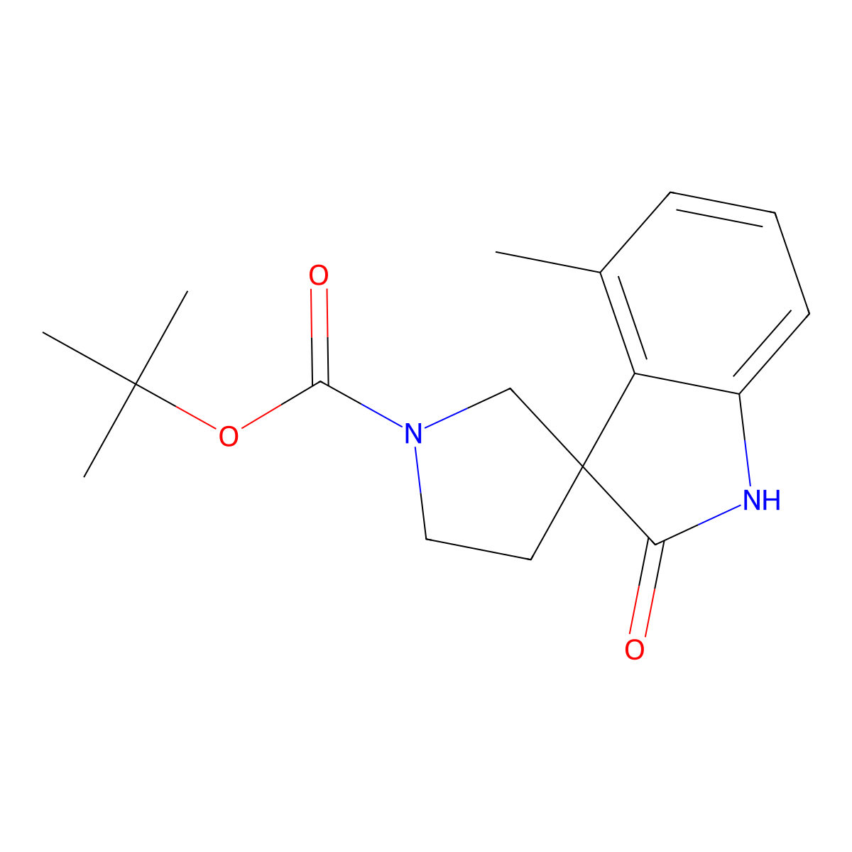 tert-Butyl 4-methyl-2-oxospiro[indoline-3,3'-pyrrolidine]-1'-carboxylate molecular structure, CAS 2089377-09-1