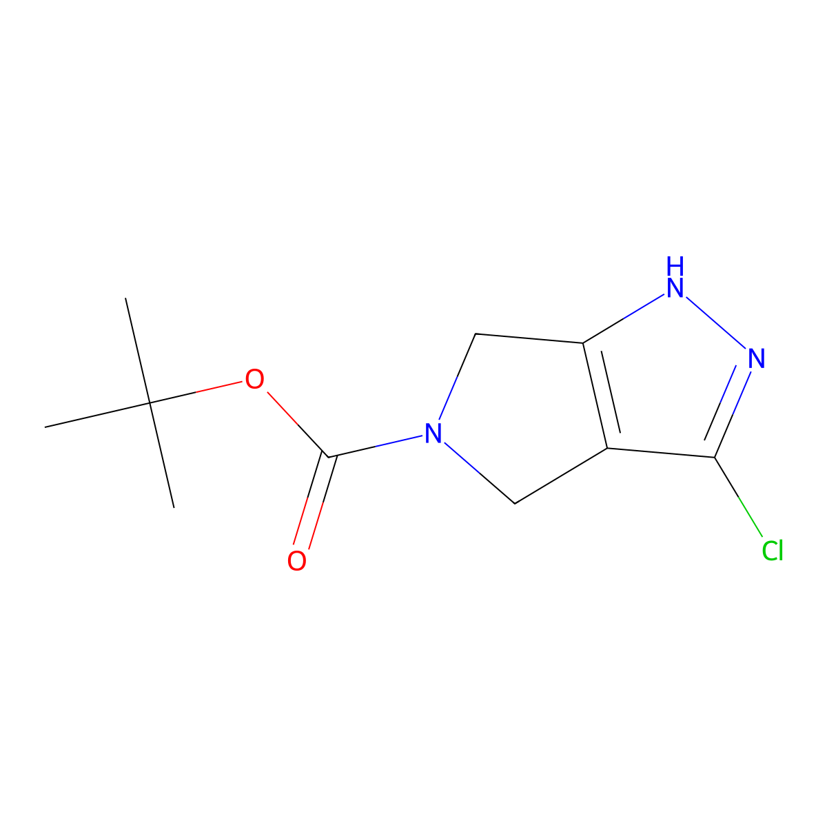 tert-Butyl 3-chloro-4,6-dihydropyrrolo[3,4-c]pyrazole-5(1H)-carboxylate molecular structure, CAS 2089377-13-7