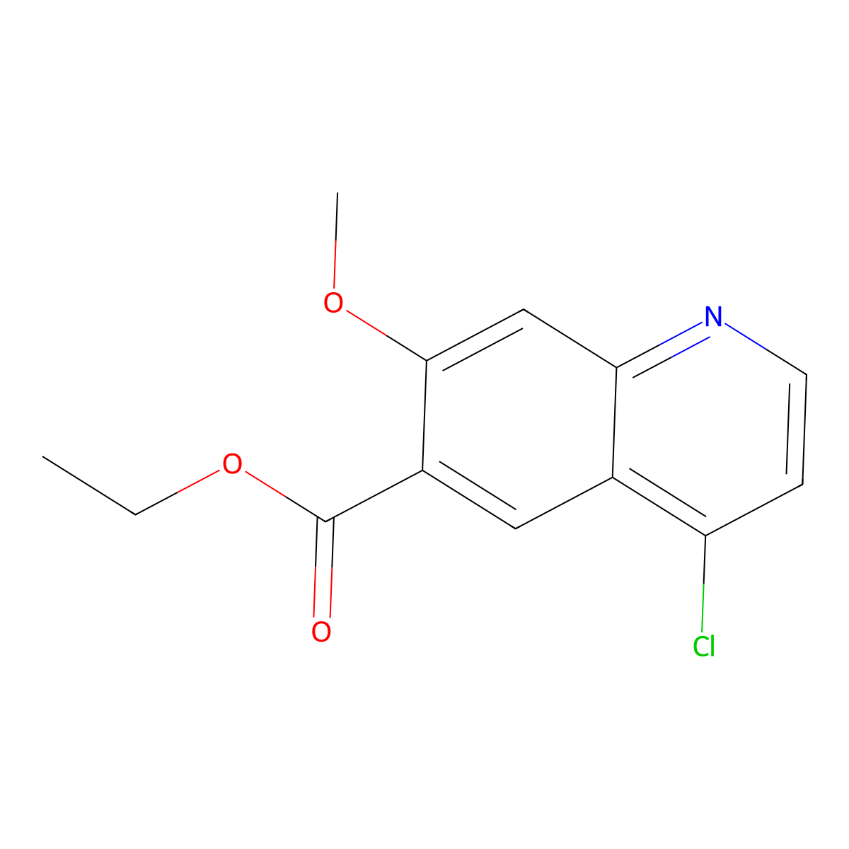 Ethyl 4-chloro-7-methoxyquinoline-6-carboxylate molecular structure, CAS 2089377-15-9