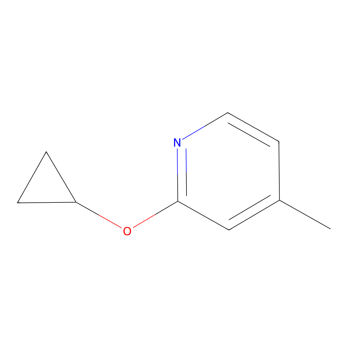 2-Cyclopropoxy-4-methylpyridine molecular structure, CAS 2089377-26-2