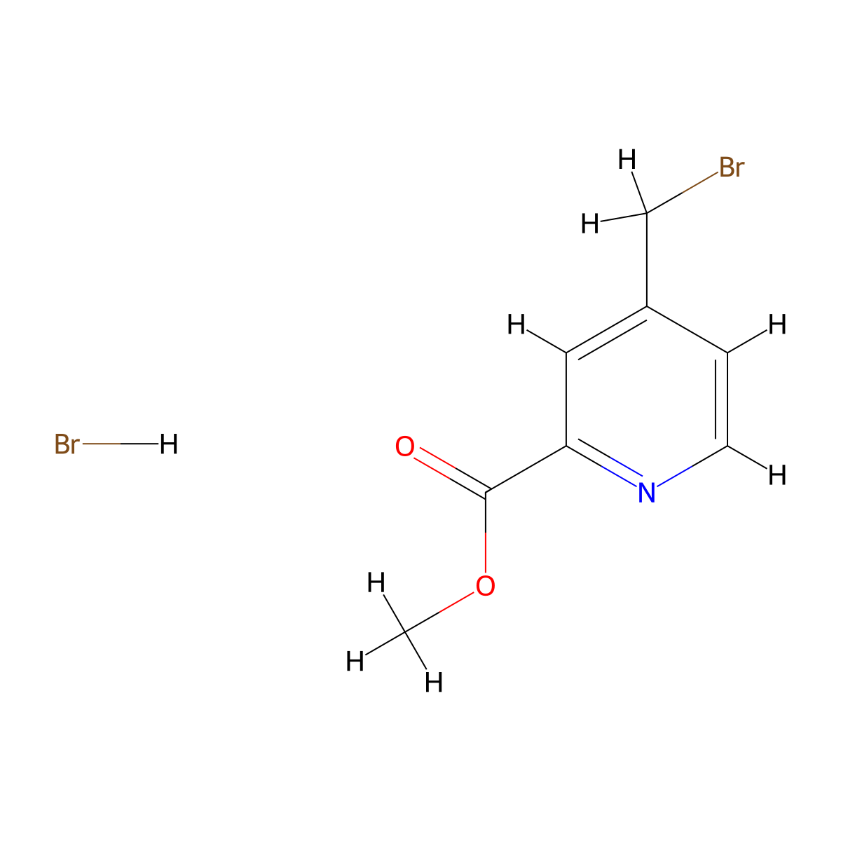 Methyl 4-(bromomethyl)pyridine-2-carboxylate hydrobromide molecular structure, CAS 2089377-32-0