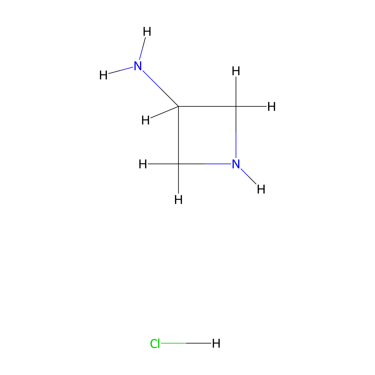 Azetidin-3-amine hydrochloride molecular structure, CAS 2089377-55-7