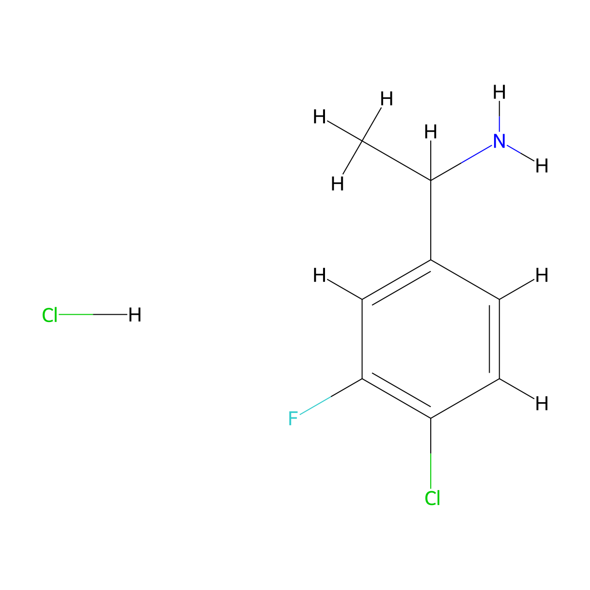 1-(4-Chloro-3-fluorophenyl)ethanamine hydrochloride molecular structure, CAS 2089377-68-2