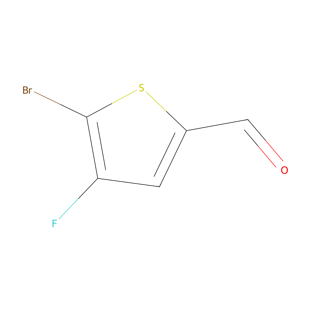 5-Bromo-4-fluorothiophene-2-carbaldehyde molecular structure, CAS 2089378-00-5