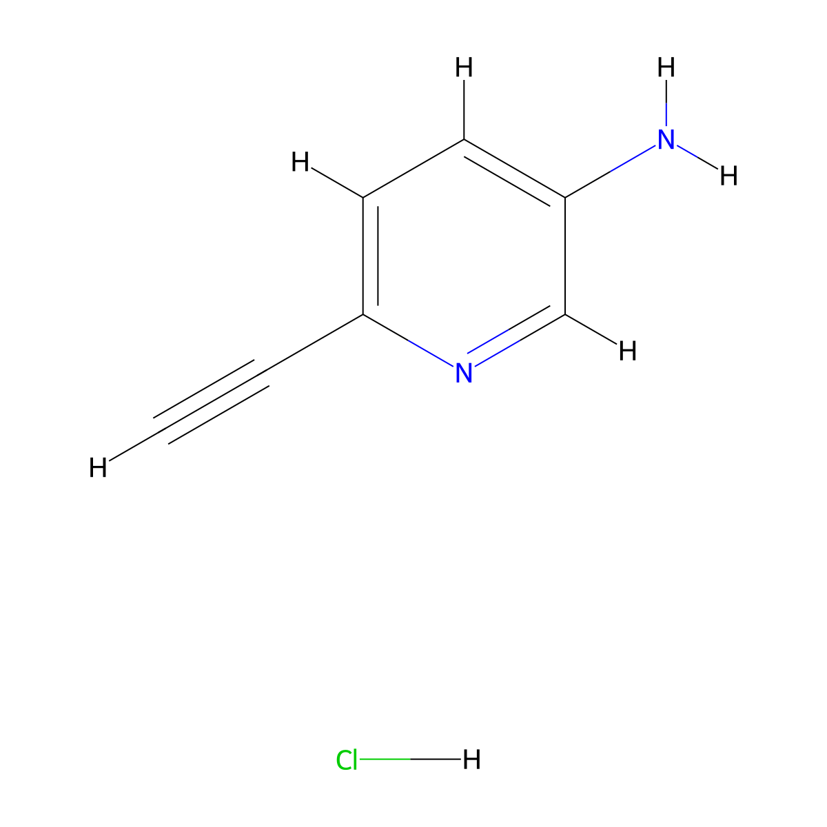 6-Ethynylpyridin-3-amine hydrochloride molecular structure, CAS 2089378-08-3