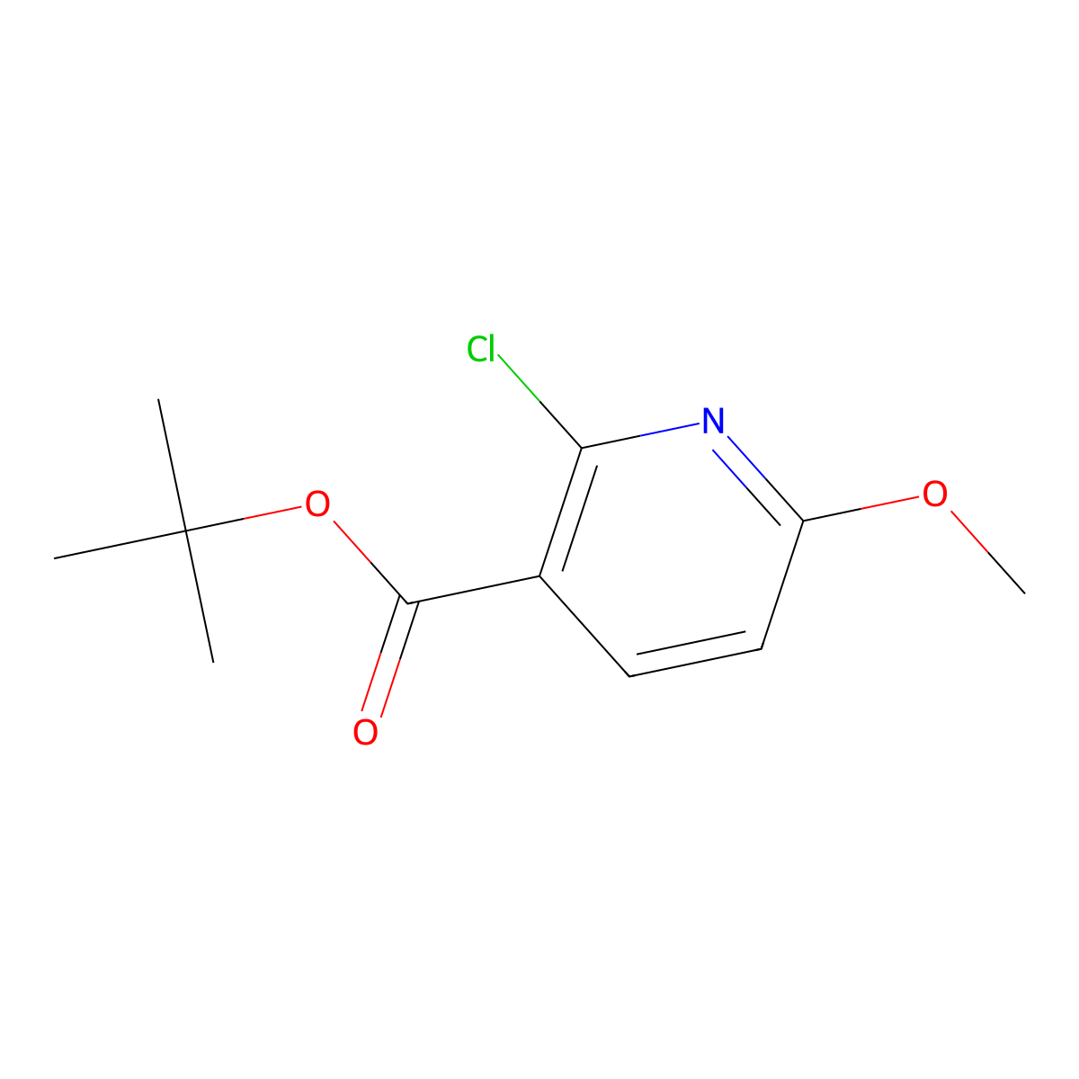 tert-Butyl 2-chloro-6-methoxynicotinate molecular structure, CAS 2089378-14-1