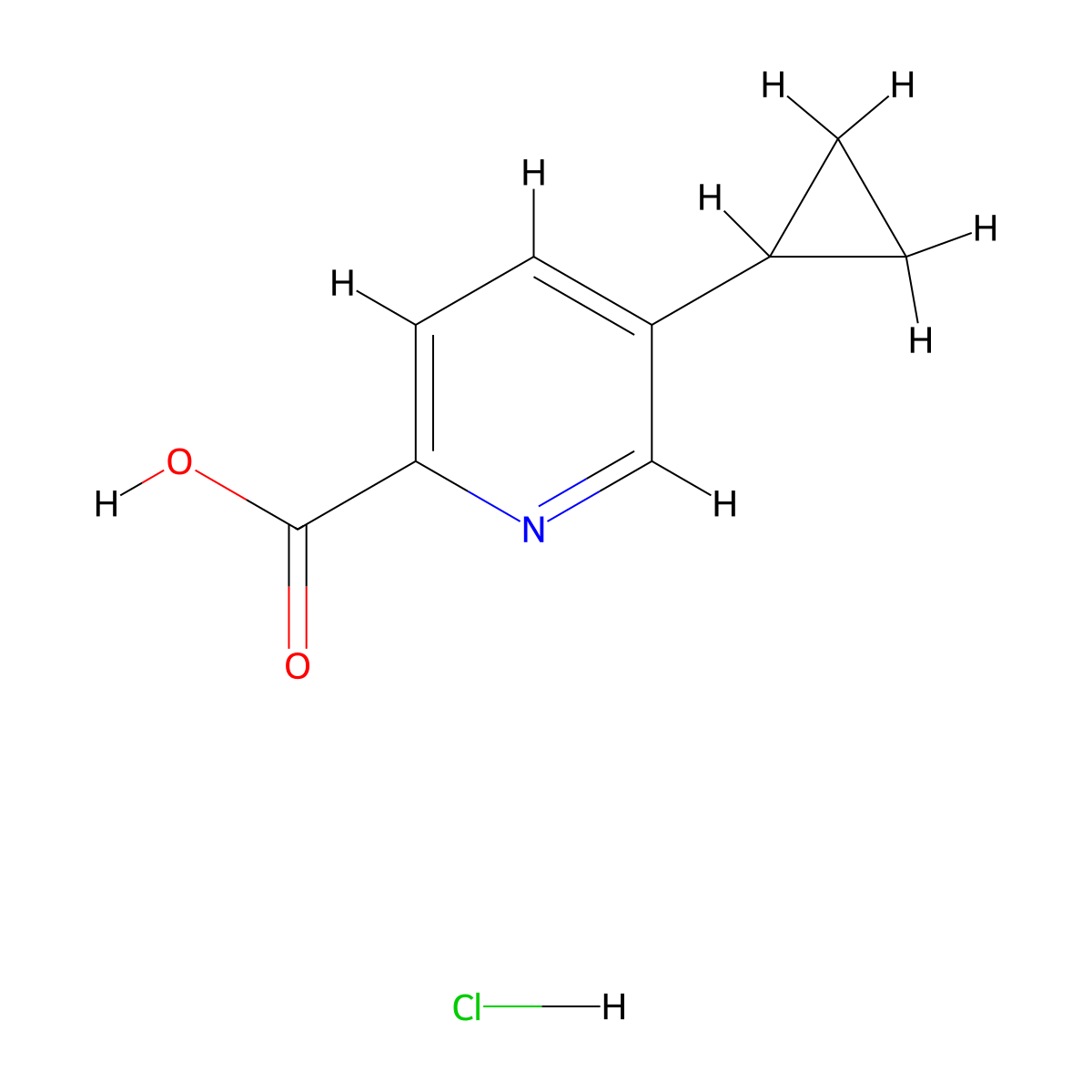 5-Cyclopropylpicolinic acid hydrochloride molecular structure, CAS 2089378-52-7