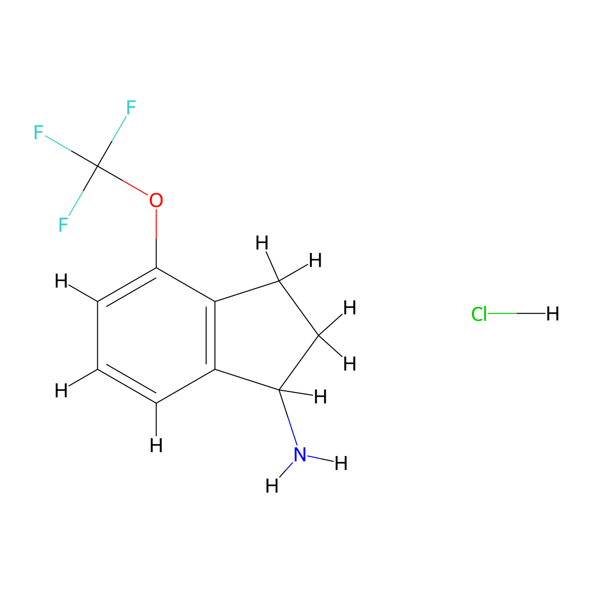 4-(Trifluoromethoxy)-2,3-dihydro-1H-inden-1-amine hydrochloride molecular structure, CAS 2089378-62-9