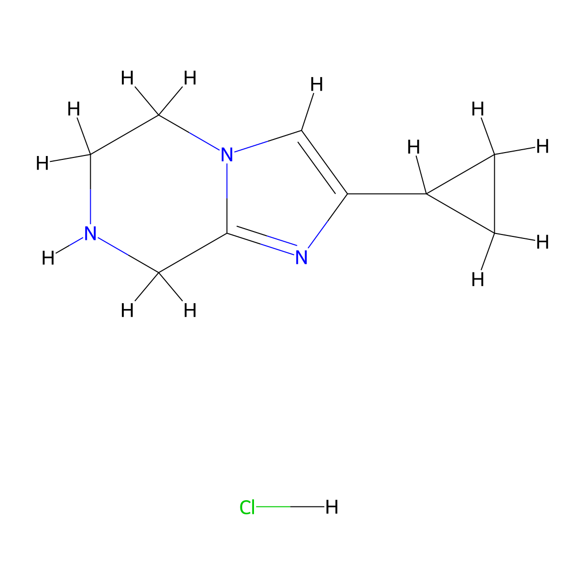 2-Cyclopropyl-5,6,7,8-tetrahydroimidazo[1,2-a]pyrazine hydrochloride molecular structure, CAS 2089380-98-1