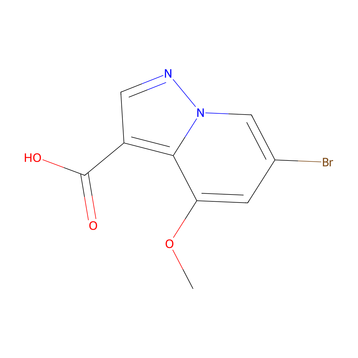 6-Bromo-4-methoxypyrazolo[1,5-a]pyridine-3-carboxylic acid molecular structure, CAS 2089381-00-8