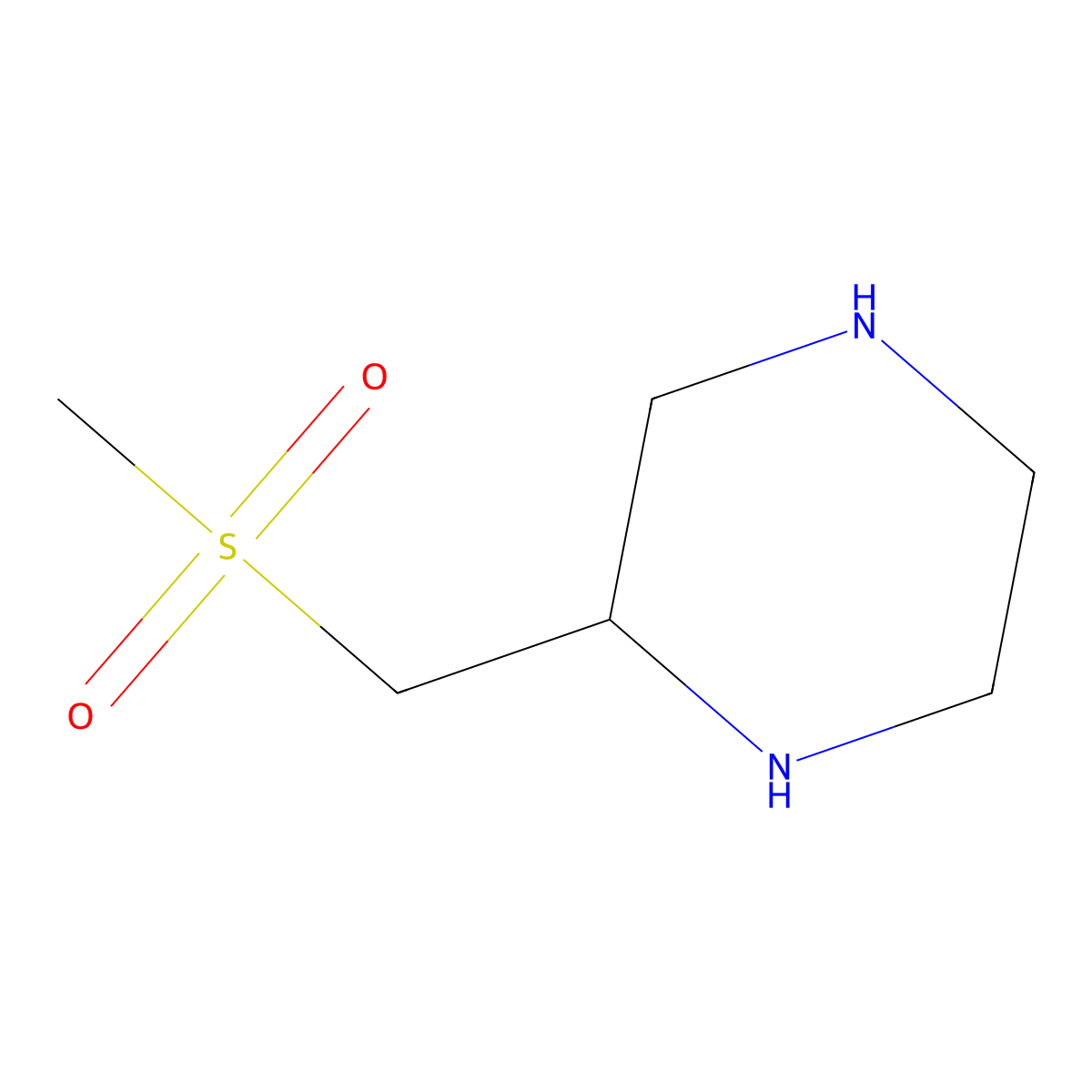 2-(Methanesulfonylmethyl)piperazine molecular structure, CAS 2089381-04-2