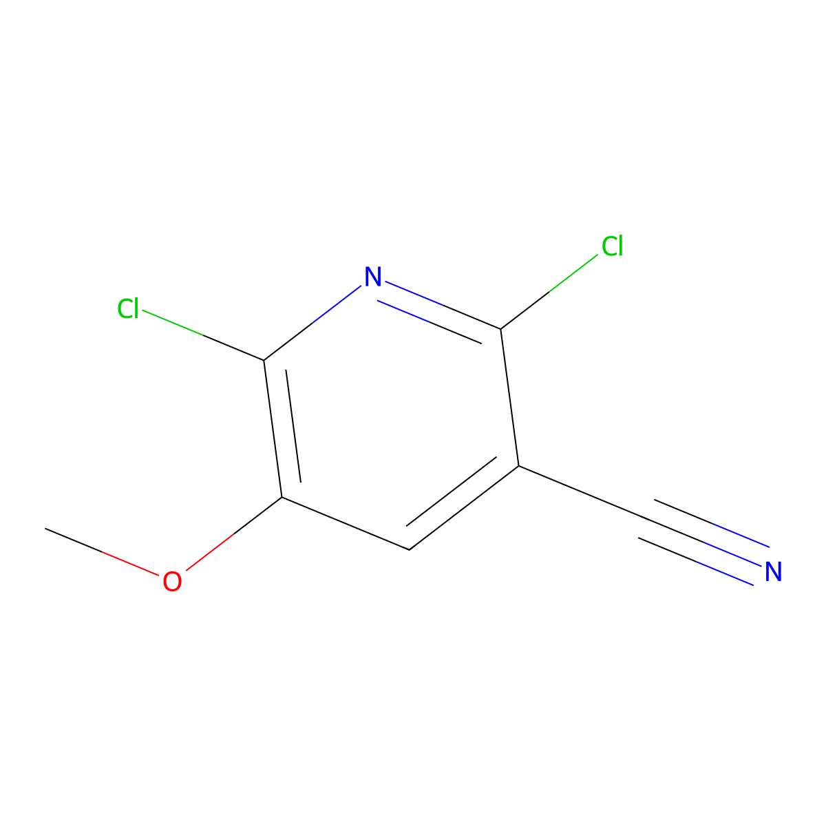 2,6-Dichloro-5-methoxynicotinonitrile molecular structure, CAS 2089381-34-8