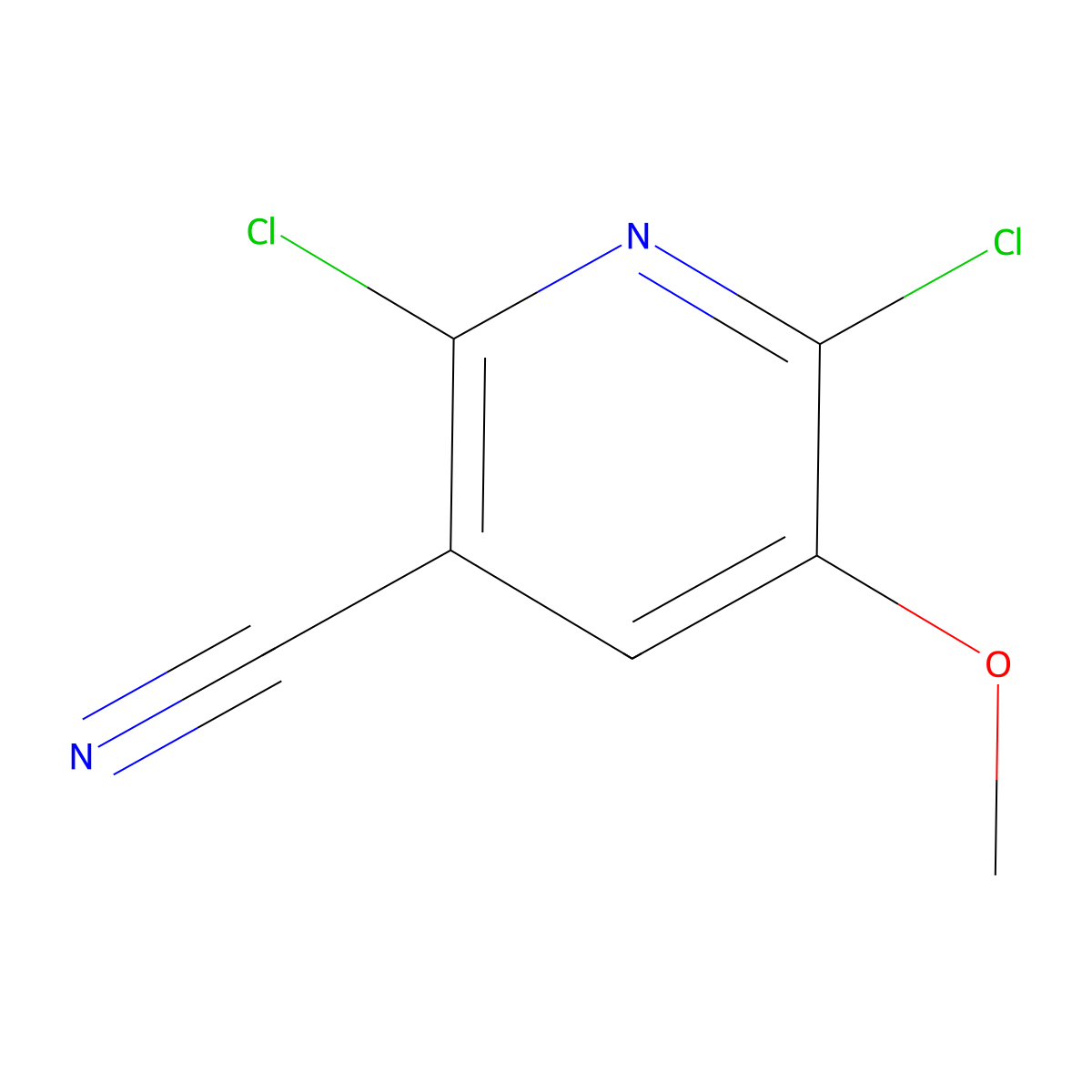 2,6-Dichloro-5-methoxynicotinonitrile molecular structure, CAS 2089381-34-8