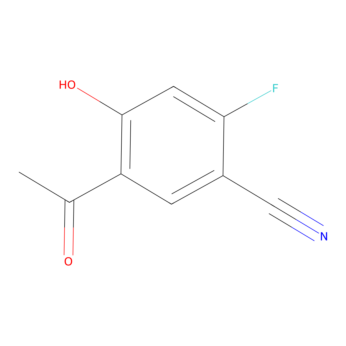 5-Acetyl-2-fluoro-4-hydroxybenzonitrile molecular structure, CAS 2089381-35-9