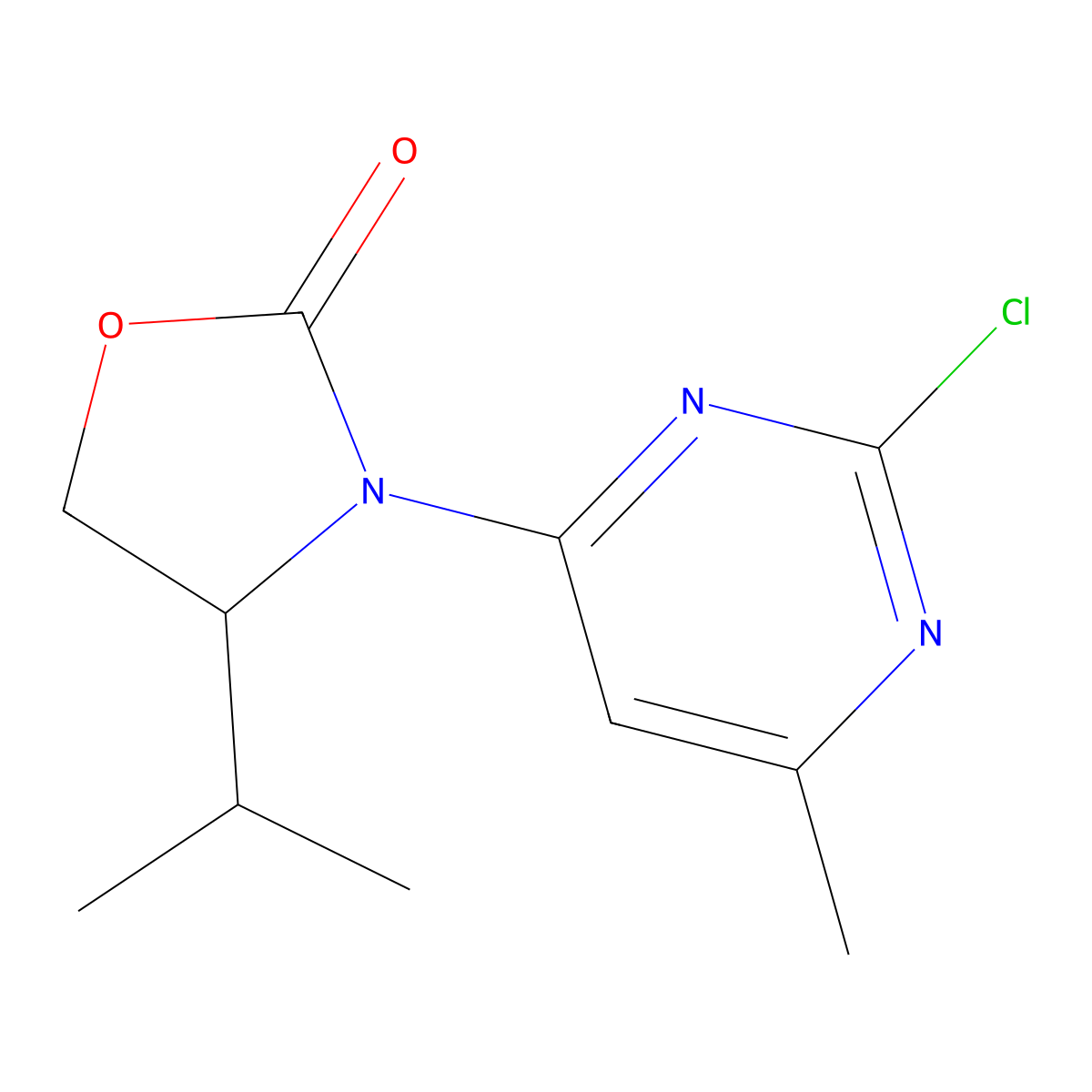(R)-3-(2-Chloro-6-methyl-4-pyrimidinyl)-4-isopropyl-2-oxazolidinone molecular structure, CAS 2089381-65-5