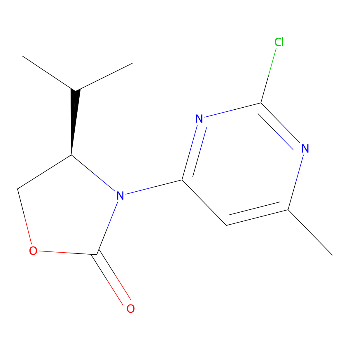 (R)-3-(2-Chloro-6-methyl-4-pyrimidinyl)-4-isopropyl-2-oxazolidinone molecular structure, CAS 2089381-65-5