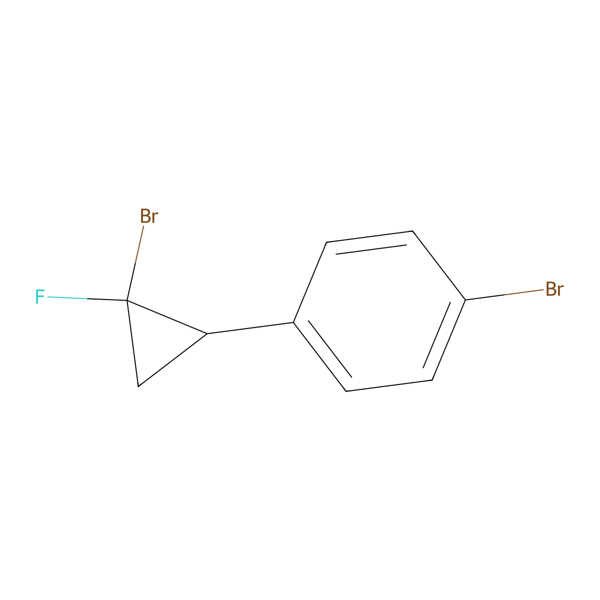 1-Bromo-4-(2-bromo-2-fluorocyclopropyl)benzene molecular structure, CAS 2089385-20-4