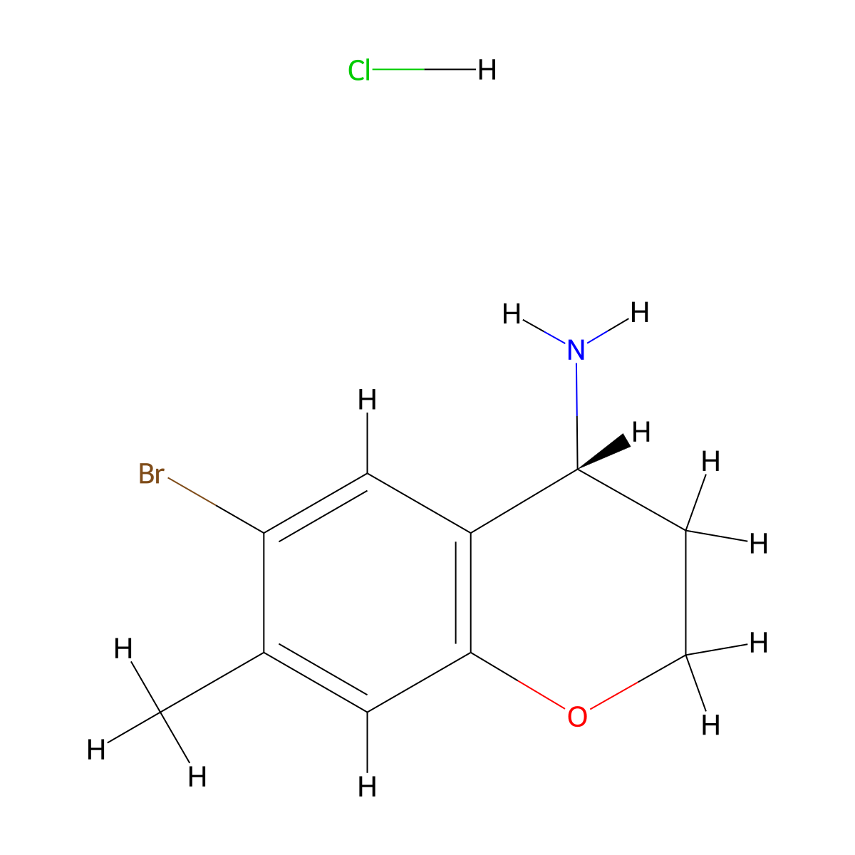 (R)-6-Bromo-7-methylchroman-4-amine hydrochloride molecular structure, CAS 2089388-61-2