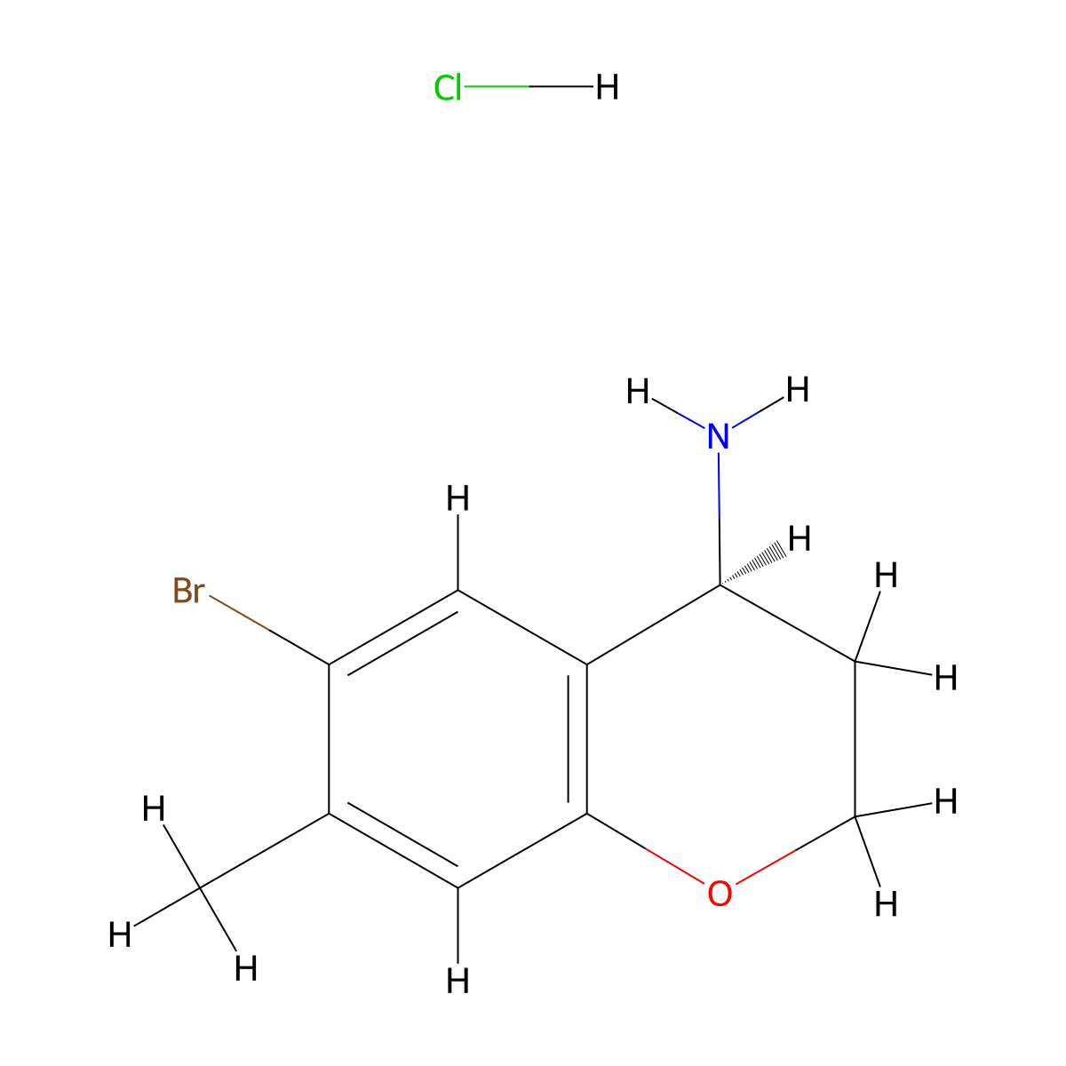 (S)-6-Bromo-7-methylchroman-4-amine hydrochloride molecular structure, CAS 2089388-65-6