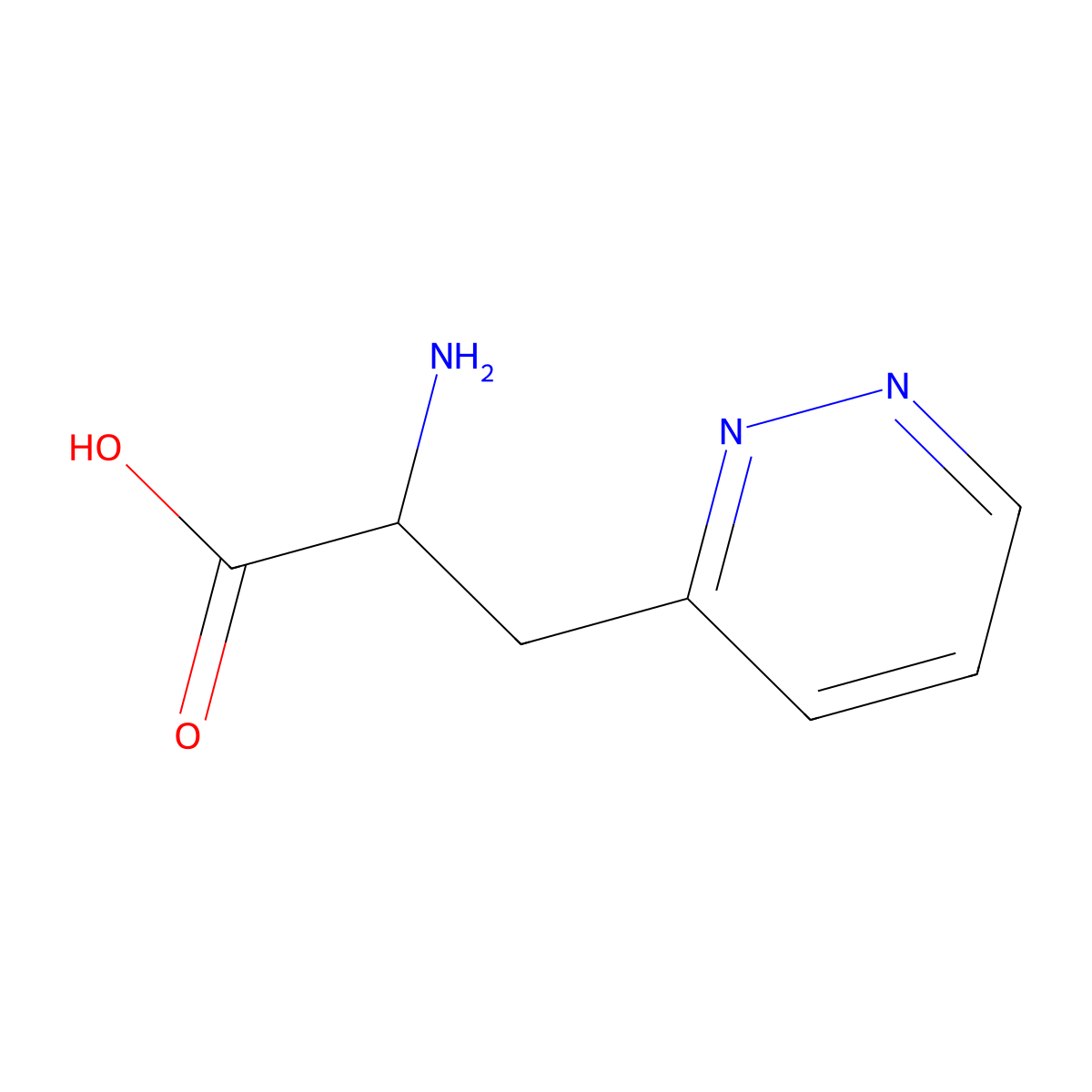 (R)-2-Amino-3-(pyridazin-3-yl)propanoic acid molecular structure, CAS 2089388-69-0
