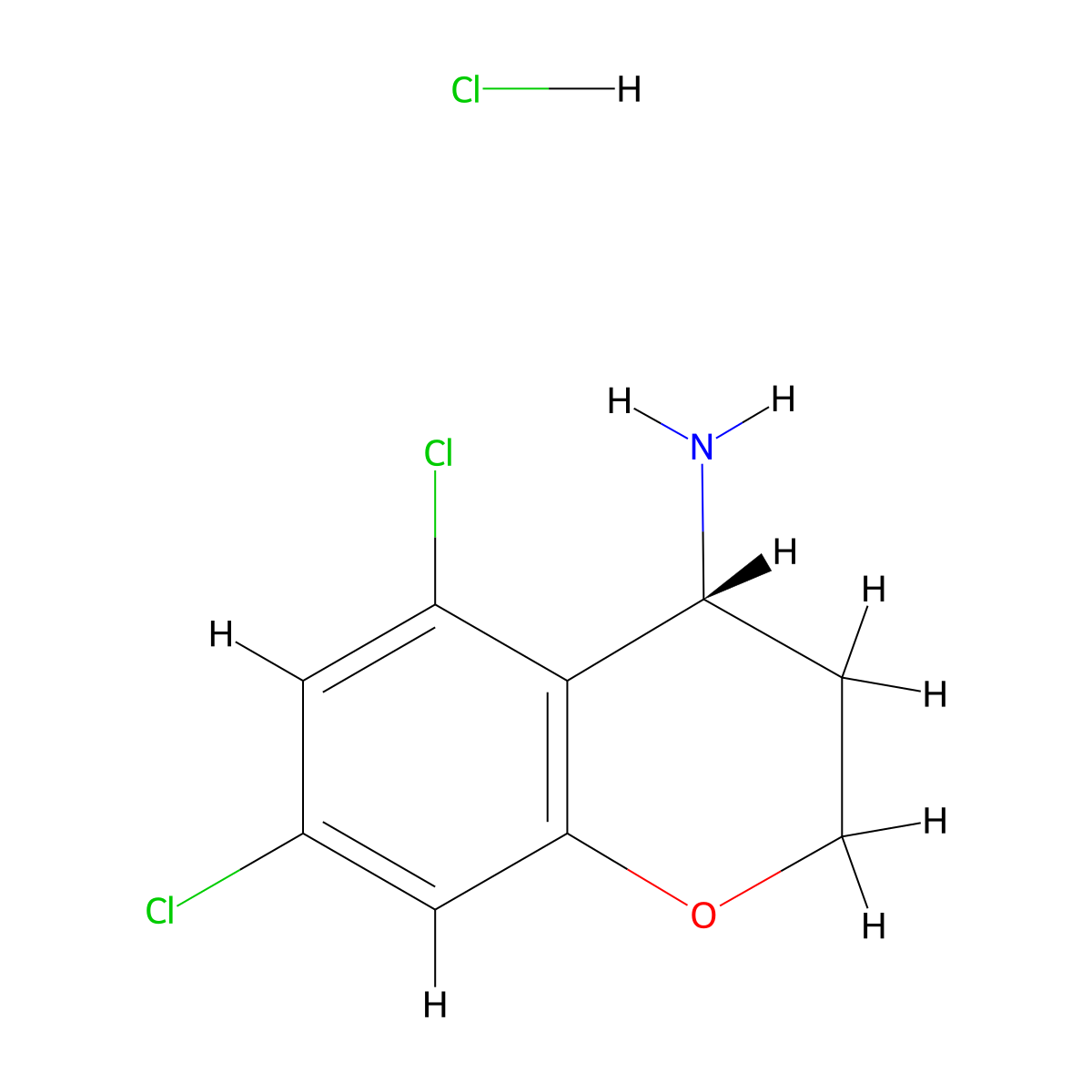 (R)-5,7-Dichlorochroman-4-amine hydrochloride molecular structure, CAS 2089388-89-4
