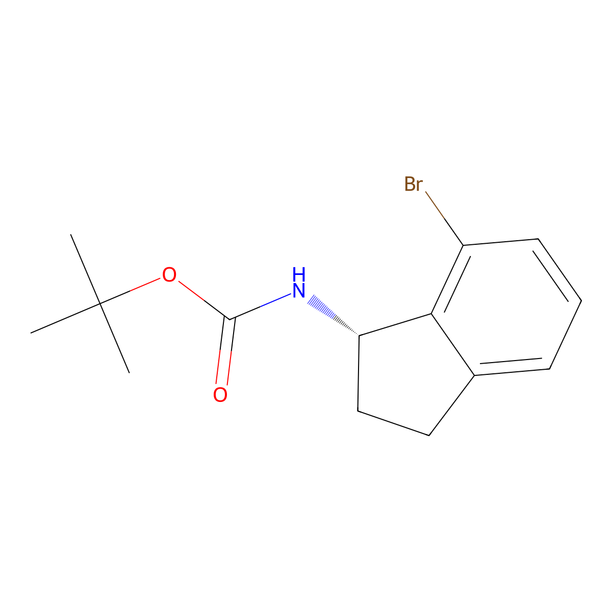 (S)-tert-Butyl (7-bromo-2,3-dihydro-1H-inden-1-yl)carbamate molecular structure, CAS 2089389-01-3