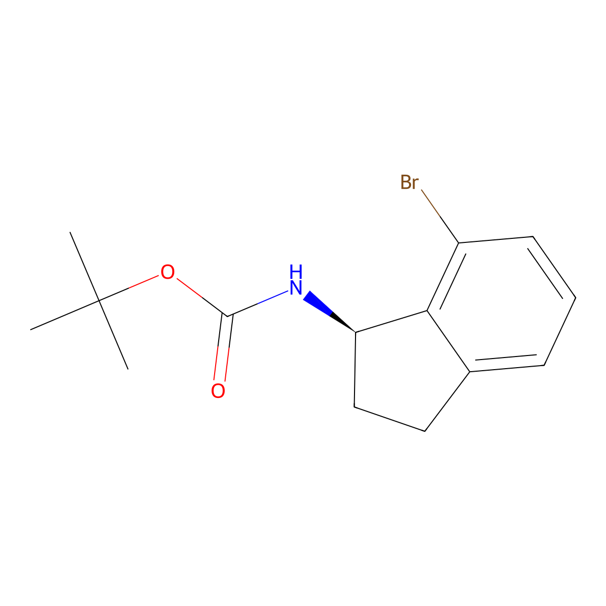 (R)-tert-Butyl (7-bromo-2,3-dihydro-1H-inden-1-yl)carbamate molecular structure, CAS 2089389-10-4