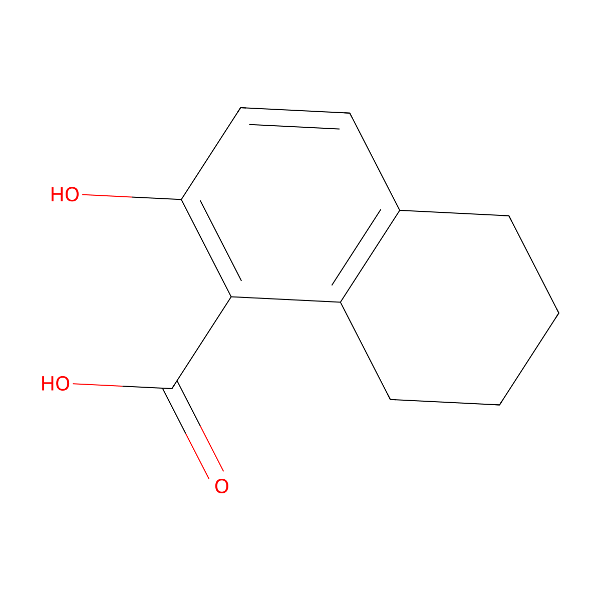 2-Hydroxy-5,6,7,8-tetrahydronaphthalene-1-carboxylic acid molecular structure, CAS 20894-38-6