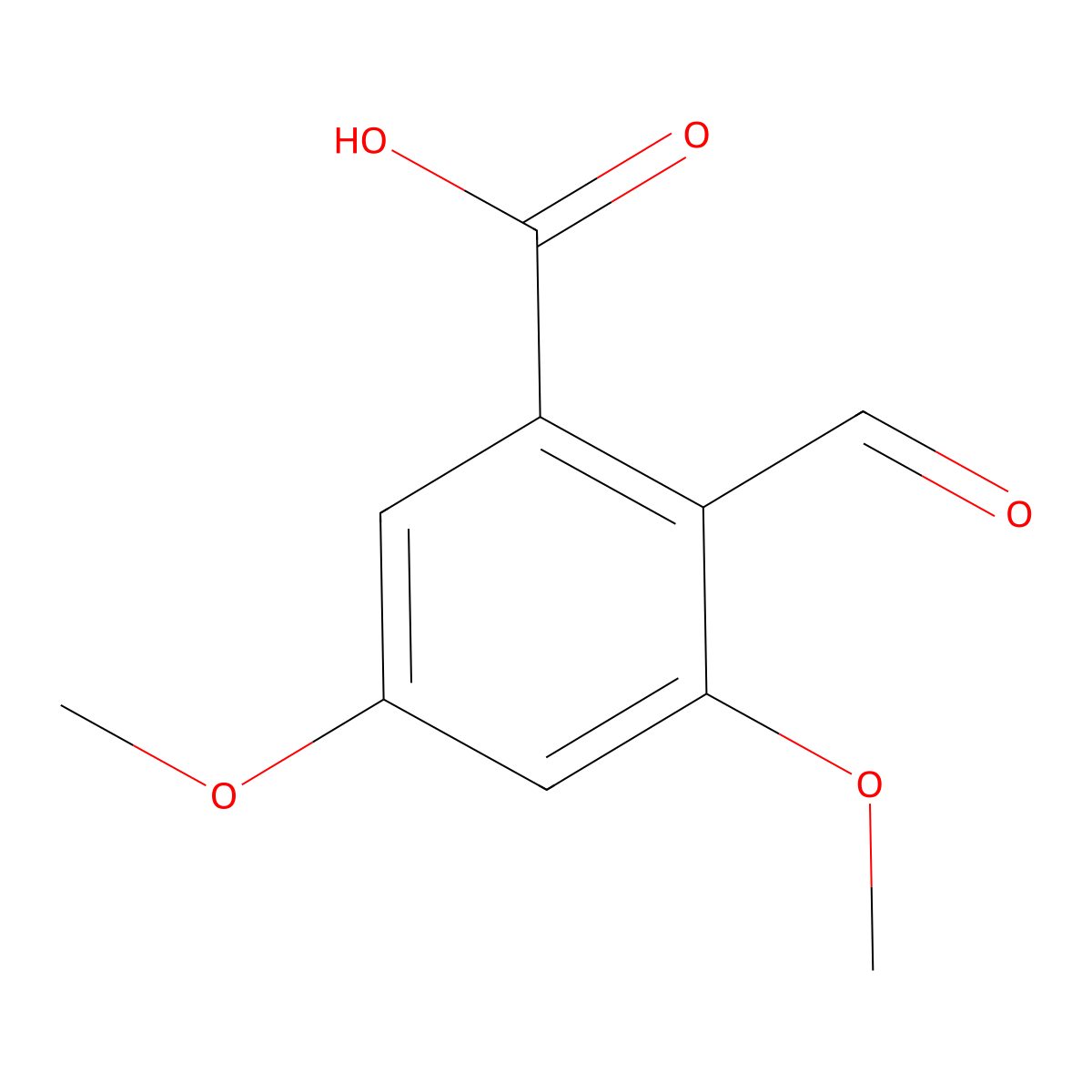 2-Formyl-3,5-dimethoxybenzoic acid molecular structure, CAS 208940-81-2